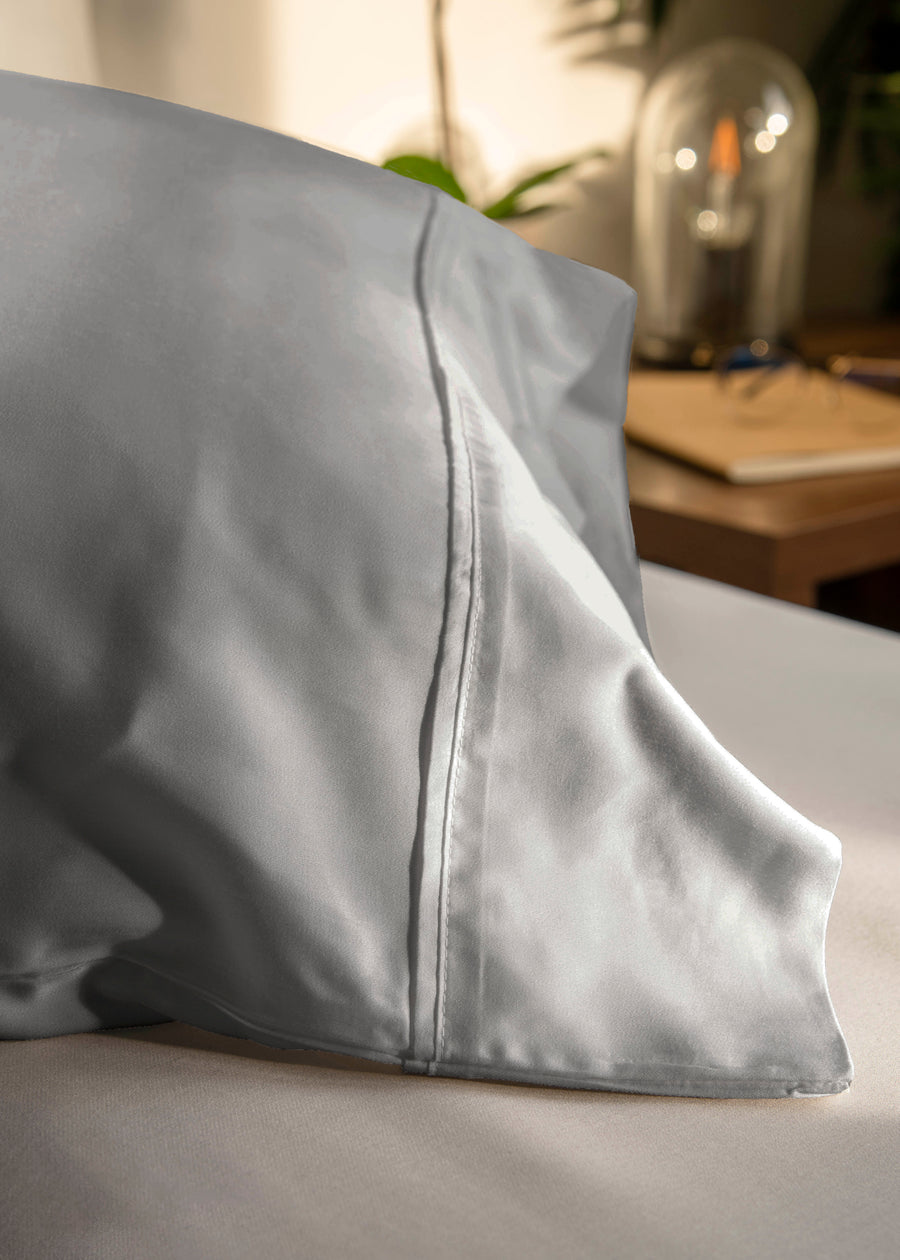 pewter bamboo pillow cases close-up product  image