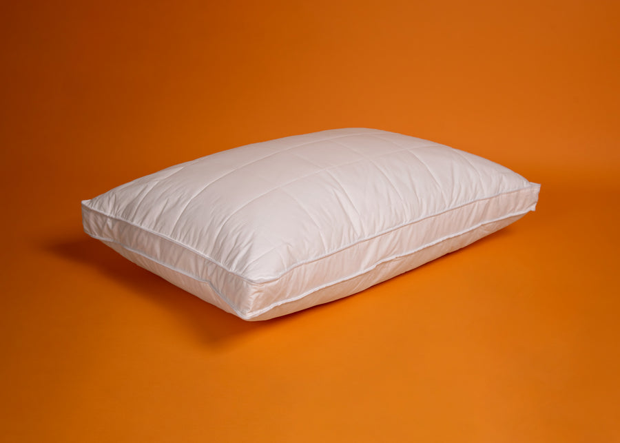 Natural Quilted Feather Pillow plumpness