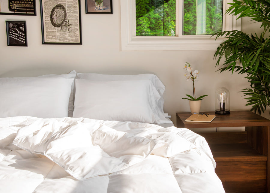 Lloyd's Natural Feather Duvet on bed lifestyle