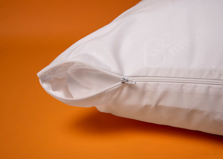 antimicrobial pillow protector zipper closure system
