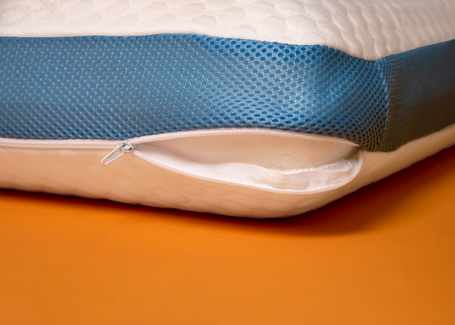 Zipper Closure of Cooling Gel Memory Foam Pillow Queen