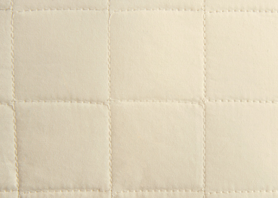 swatch of ivory gusseted wool pillow