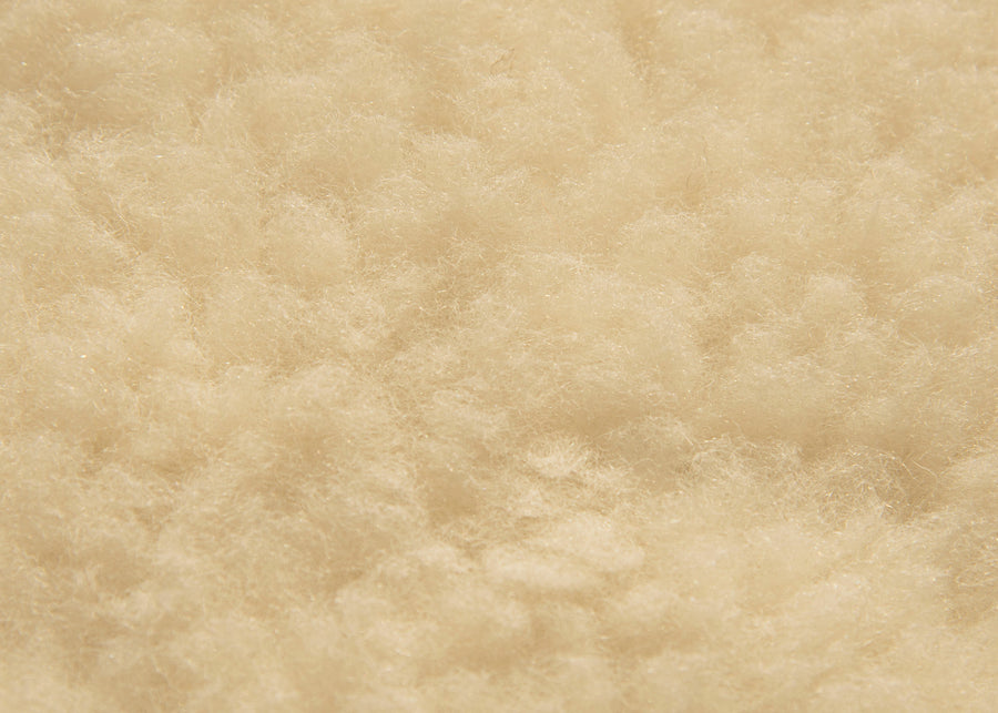 swatch and texture of ivory wool mattress pad