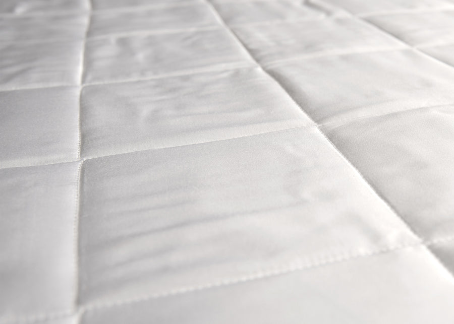 Swatch texture of white bamboo mattress pad