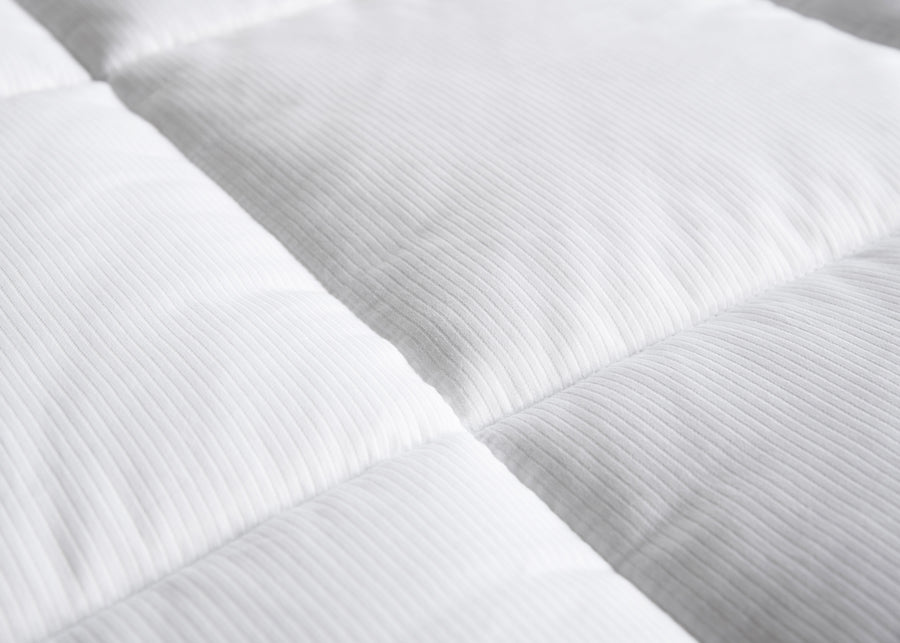 swatch texture of white striped luxury micro-cluster cotton duvet