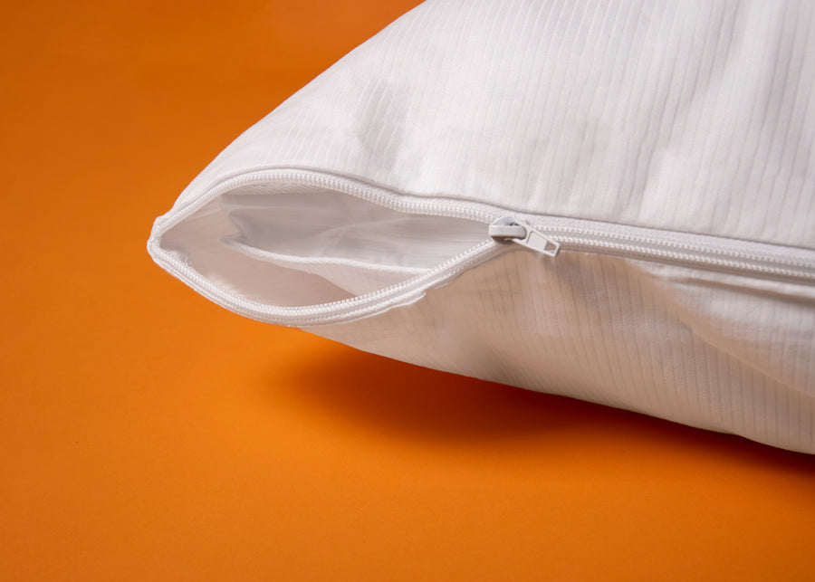 striped luxury cotton pillow protector zipper closure