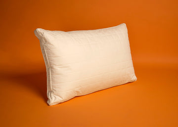 ivory gusseted wool pillow